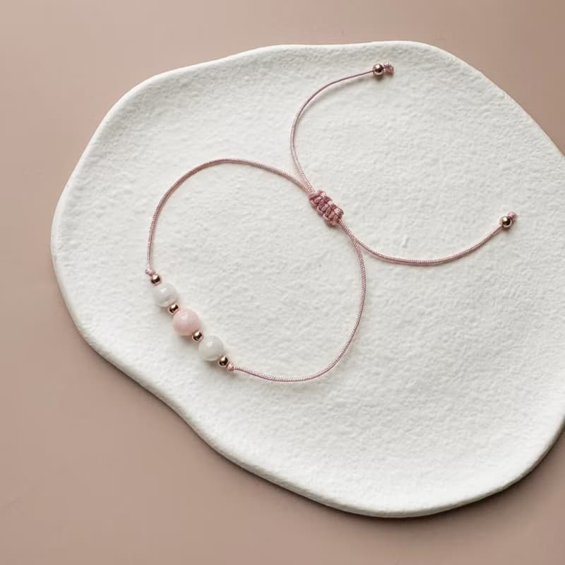 粉紅摩根石 月光石 水晶手繩手環 閨蜜姊妹 生日禮物