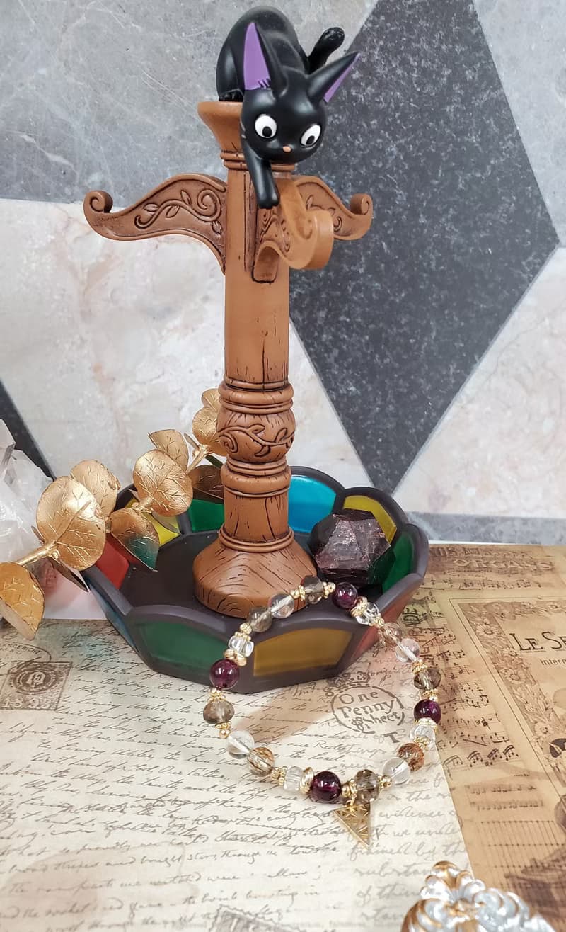 活在當下-紅石榴紫牙烏/茶晶/黑金超七/水晶手鍊/開運水晶