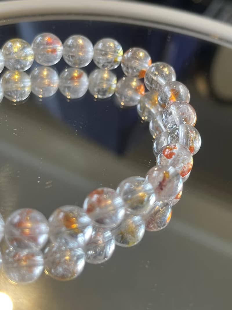 巴西 錦鯉膠花 手珠手鍊 錦鯉膠花 圓珠 手串 天然水晶