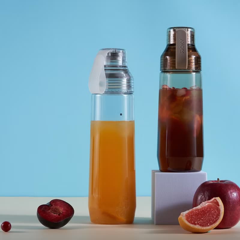 【WOKY沃廚】ECOZEN透明瓶800ml (6色可選)-附彈跳粗吸管