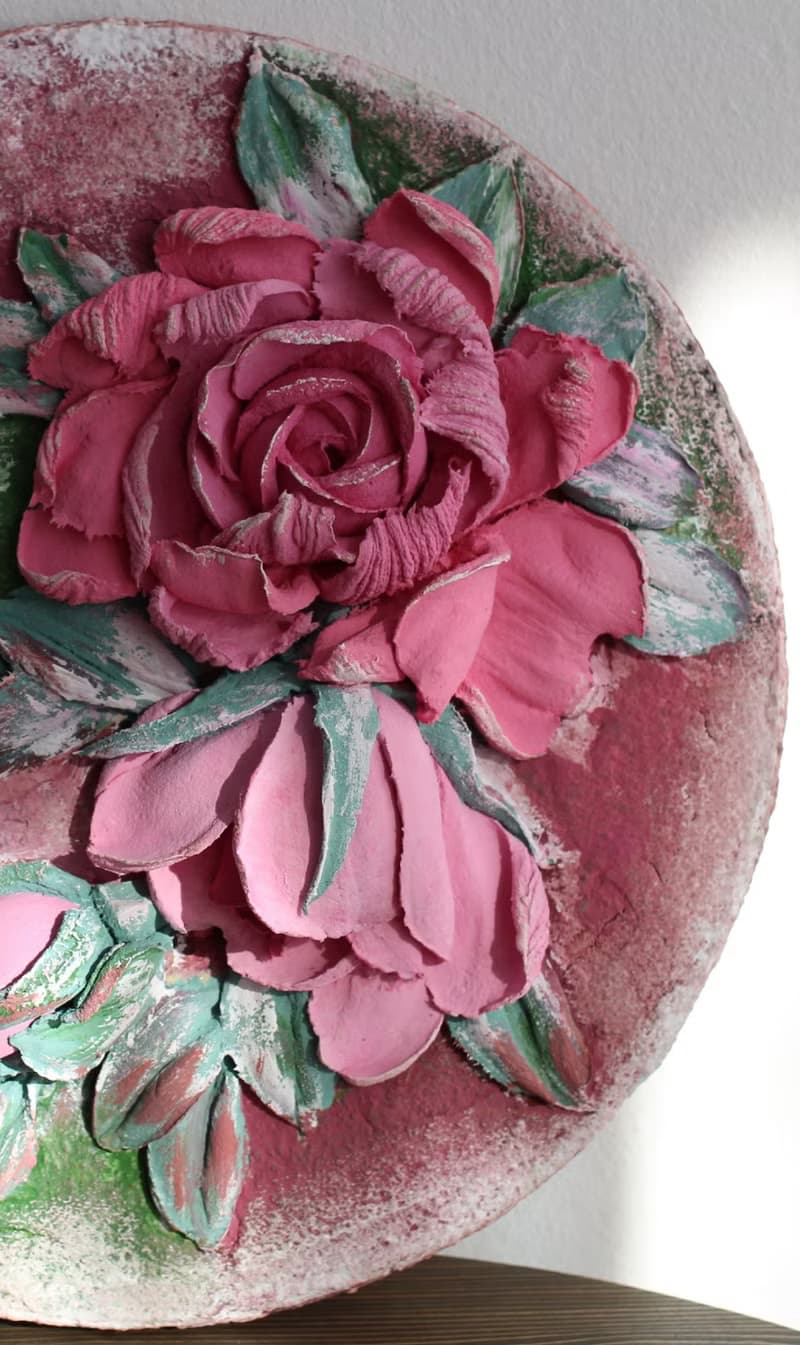 Roses painting, textured wall decor, floral art, gift idea.