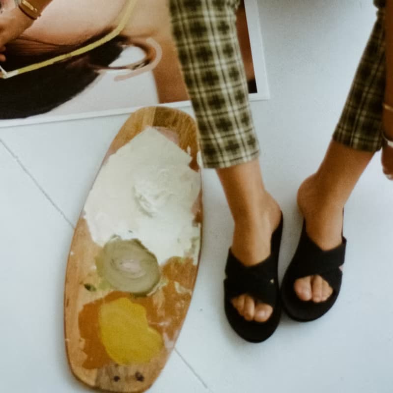 indosole CROSS 環保拖鞋 墨碳黑 男