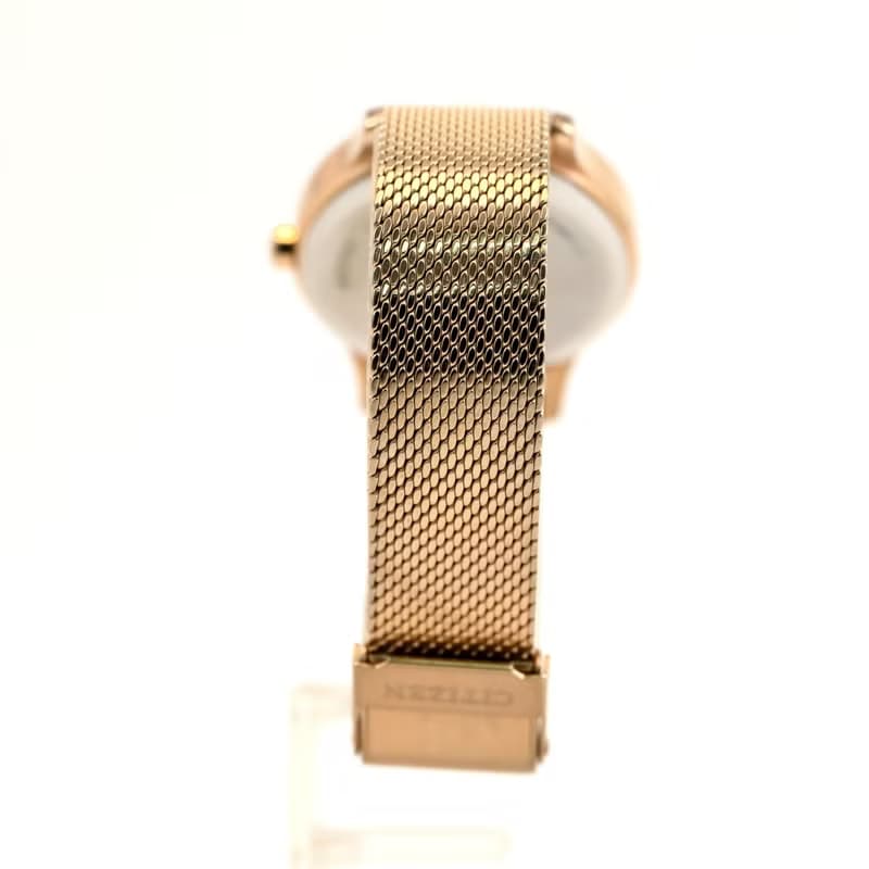Citizen シチズン ソーラー Eco-Drive 女性用腕時計 メッシュベルト Mather of Pearl dial EM0892-80D
