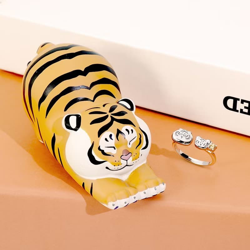 我不是胖虎經典系列-胖虎與小黃毛晶鑽純銀戒指