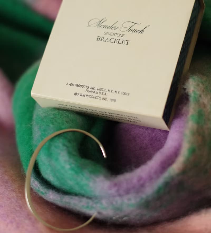 古董經典銀色開口手鐲手環 1978年 AVON BR142