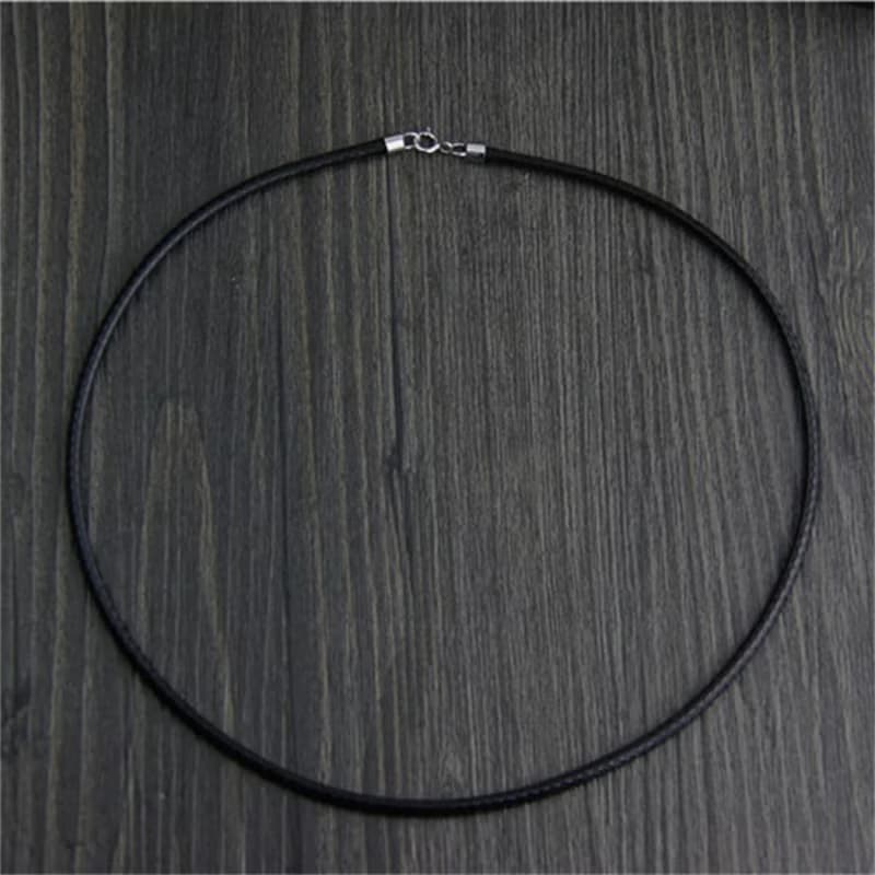1piece 1-3MM 40-60CM Black Rope Necklaces Unisex Real 925 Sterling Silver PU Lea