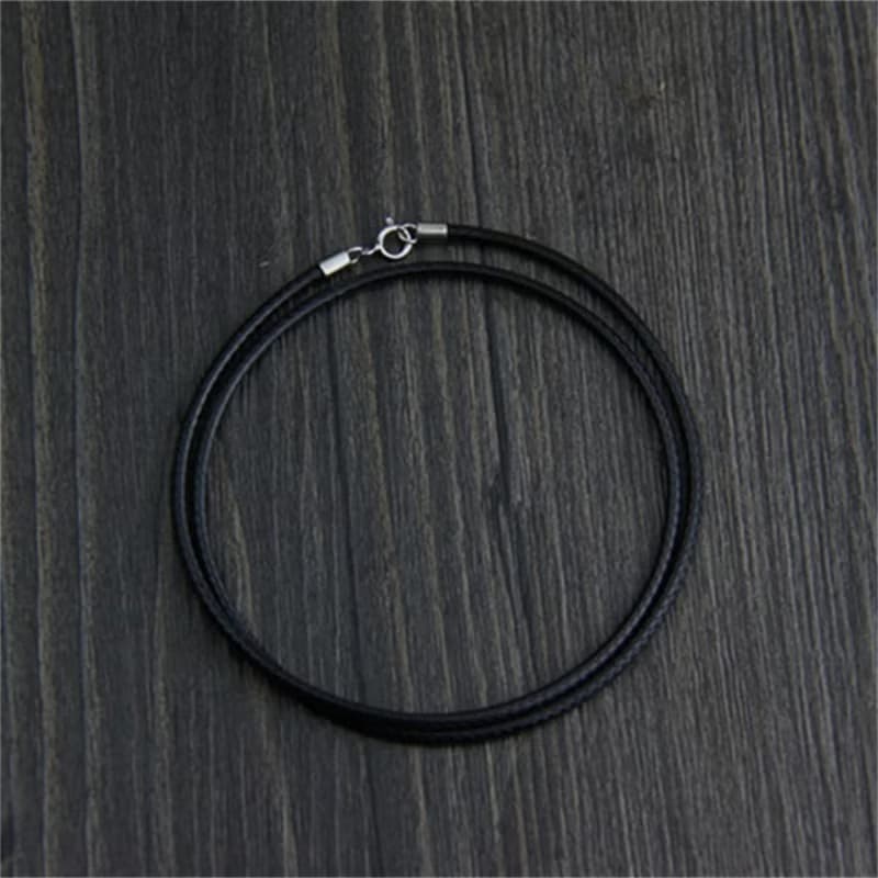 1piece 1-3MM 40-60CM Black Rope Necklaces Unisex Real 925 Sterling Silver PU Lea