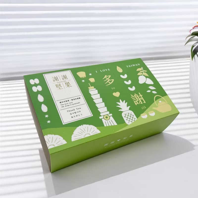 中秋禮盒 多謝綠色(2罐組附提袋)(綜合堅果,海苔脆片,紅心芭樂乾)