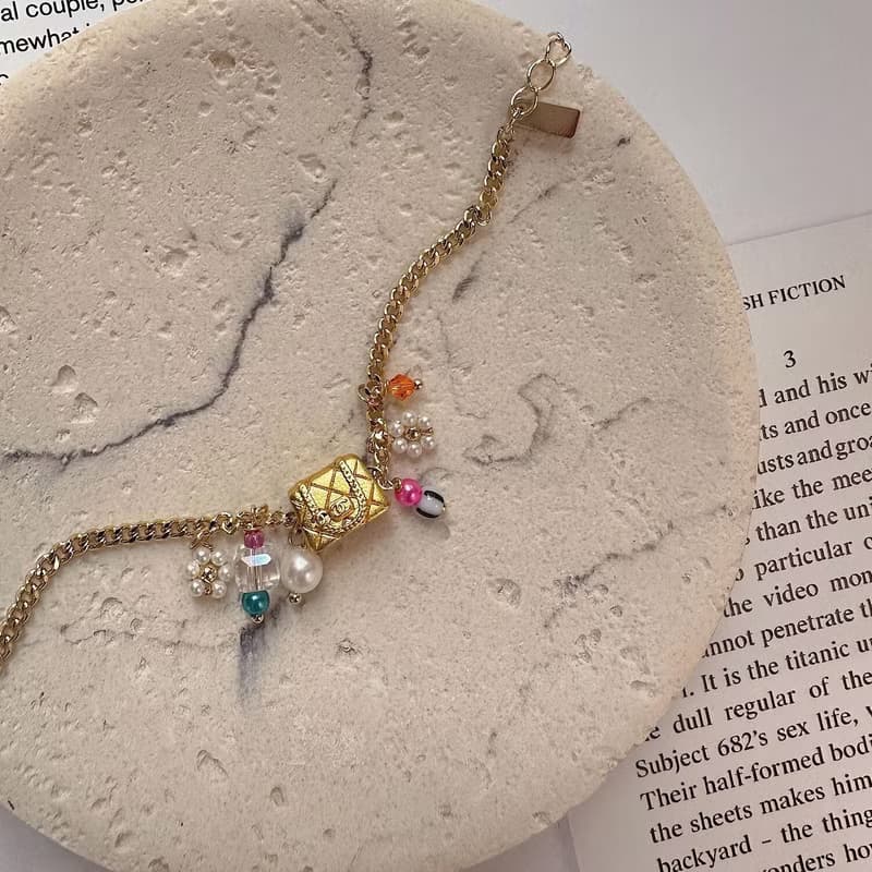 【熱賣】水晶 可愛 串珠 手袋 小包 珍珠手鍊 | Y2K 千禧風飾