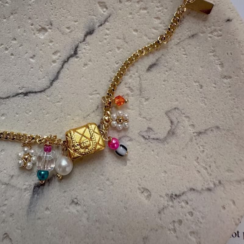 【熱賣】水晶 可愛 串珠 手袋 小包 珍珠手鍊 | Y2K 千禧風飾