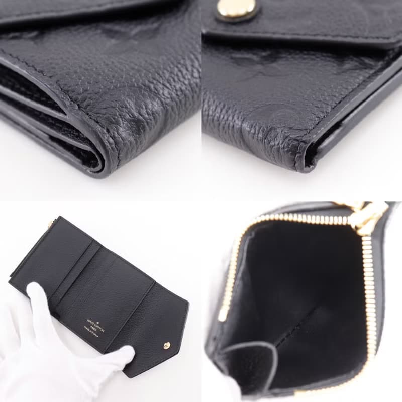 【日本直送】ルイ・ヴィトン LOUIS VUITTON 三つ折り財布 ポルトフォイユゾエ アンプラント M62935 モノグラムアンプラント ノワール 中古】