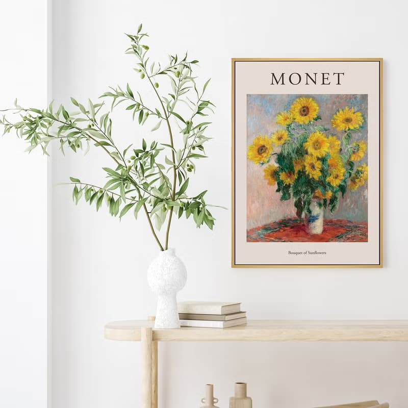 莫內_向日葵花束II - 莫內系列掛畫/花卉掛畫/太陽花/臥室裝飾畫