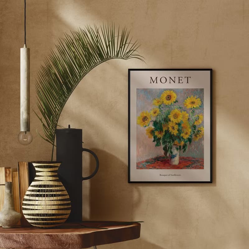 莫內_向日葵花束II - 莫內系列掛畫/花卉掛畫/太陽花/臥室裝飾畫