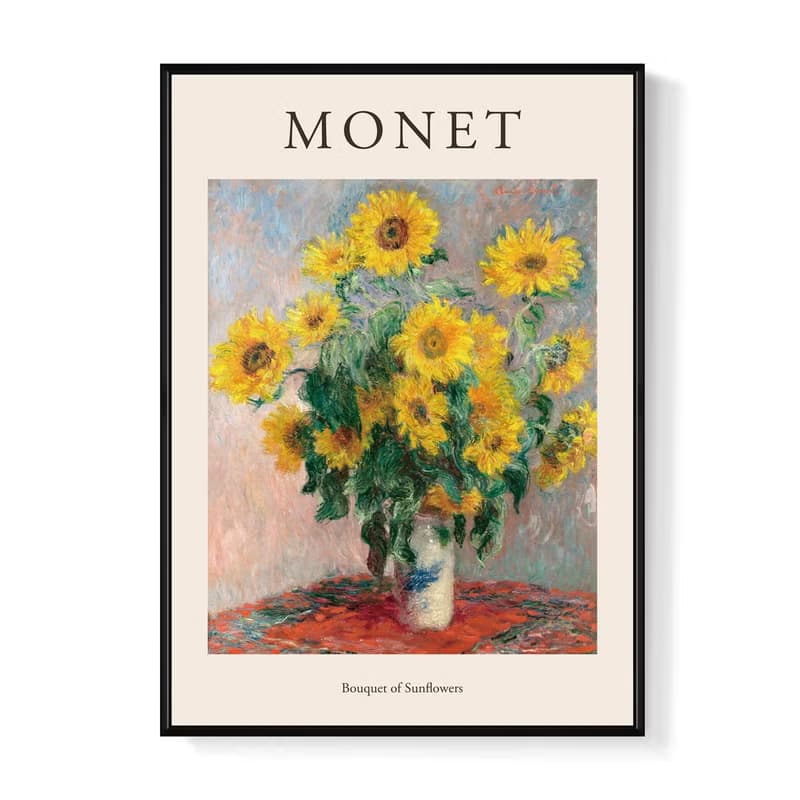 莫內_向日葵花束II - 莫內系列掛畫/花卉掛畫/太陽花/臥室裝飾畫