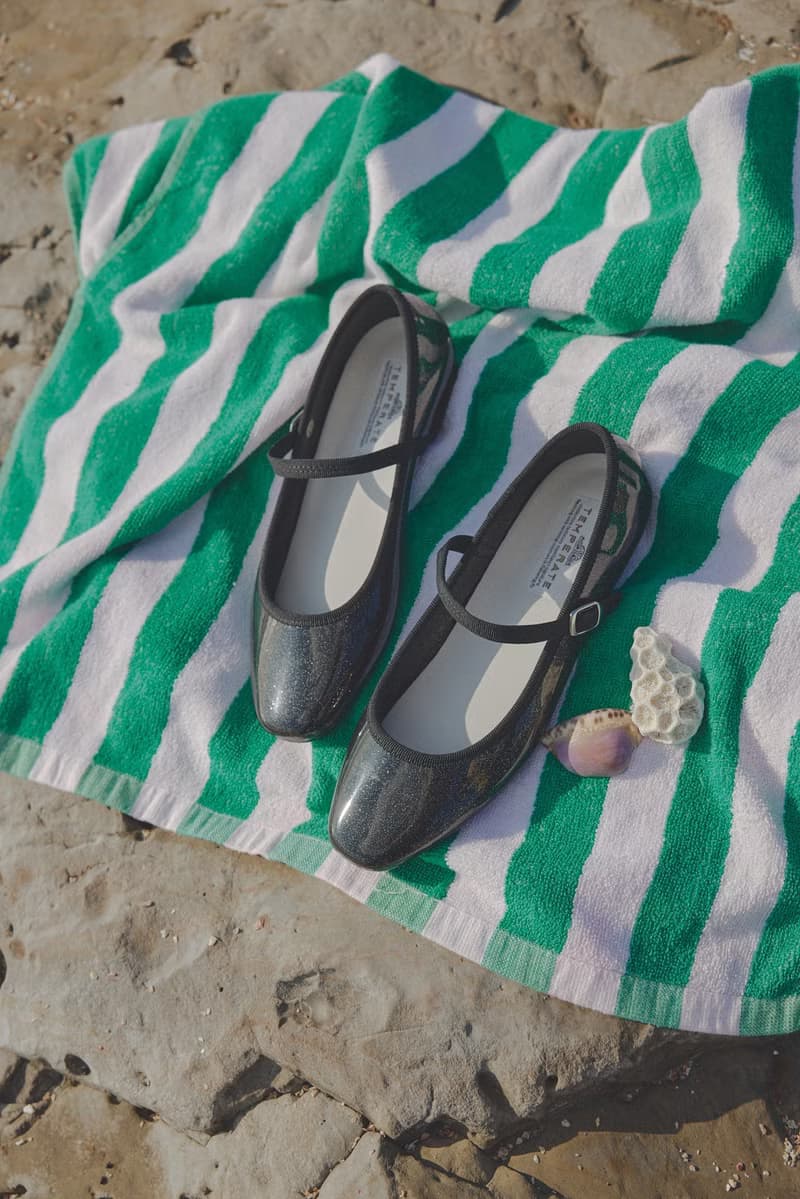 MARTA GLITTER (BLACK) PVC SQUARE TOE FLATS / RAIN SHOES スクエアトゥ パンプス