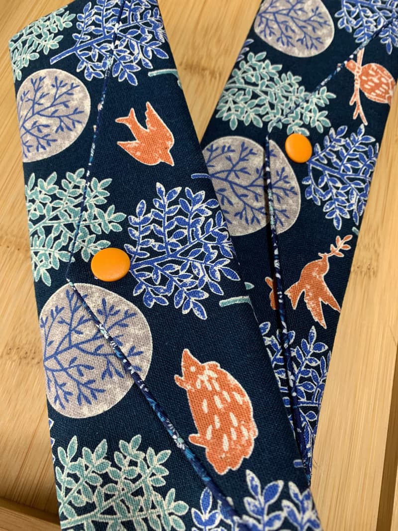 文青風環保純棉筷袋 ~ 竹林深處 沈穩藍 潮物 收納 手作餐具袋 禮