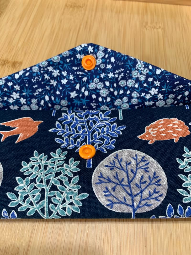 文青風環保純棉筷袋 ~ 竹林深處 沈穩藍 潮物 收納 手作餐具袋 禮