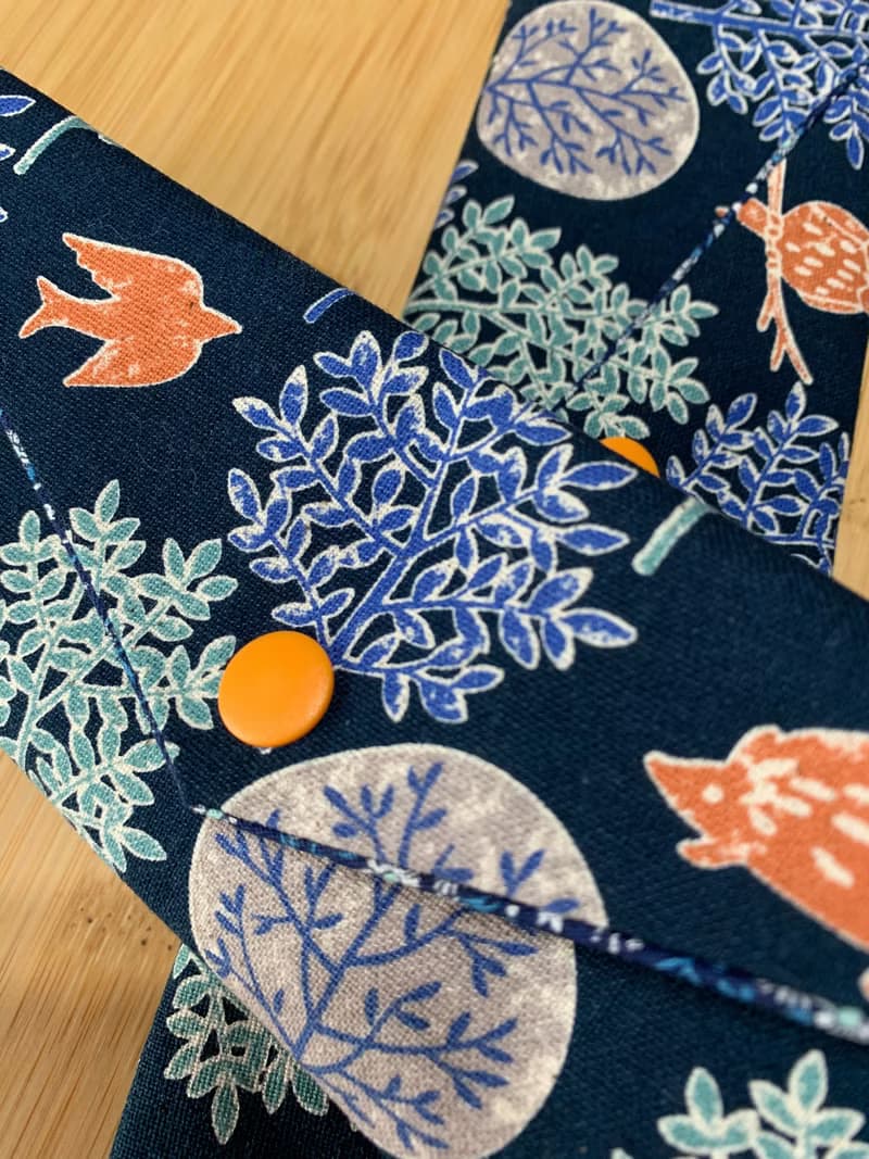 文青風環保純棉筷袋 ~ 竹林深處 沈穩藍 潮物 收納 手作餐具袋 禮