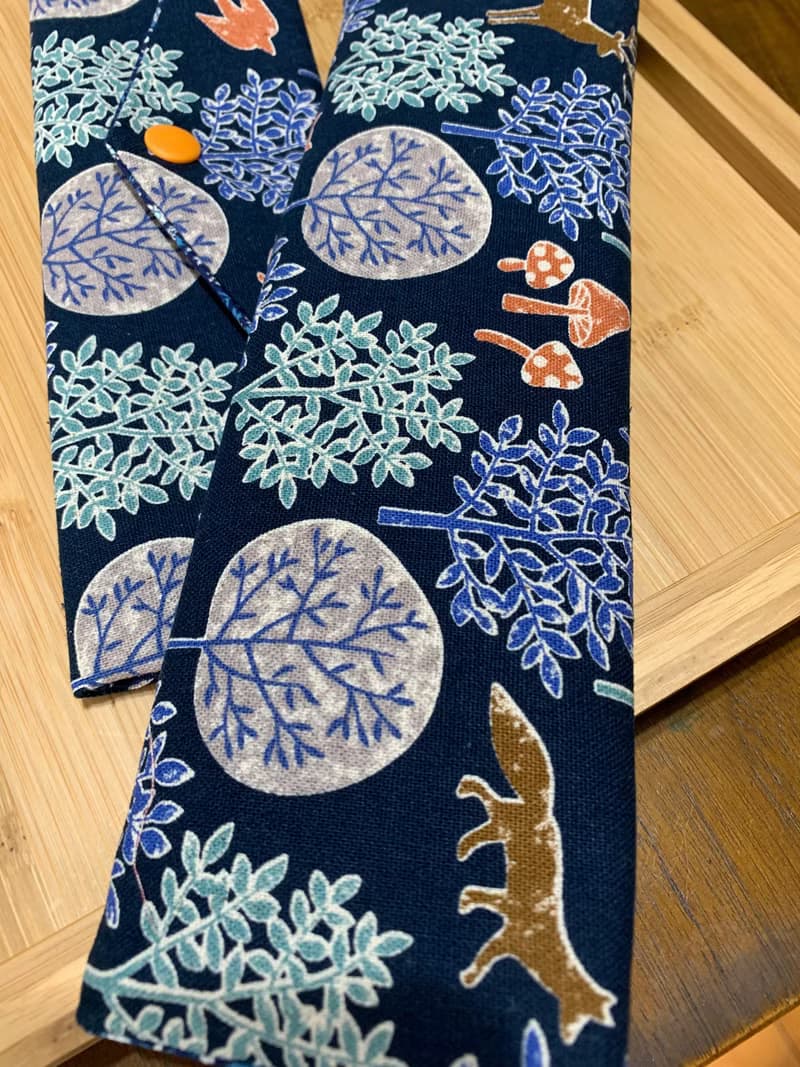 文青風環保純棉筷袋 ~ 竹林深處 沈穩藍 潮物 收納 手作餐具袋 禮