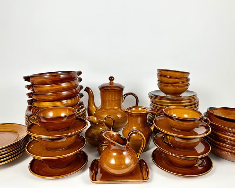 復古餐具 St Clement 陶瓷大型餐具 66 件來自法國