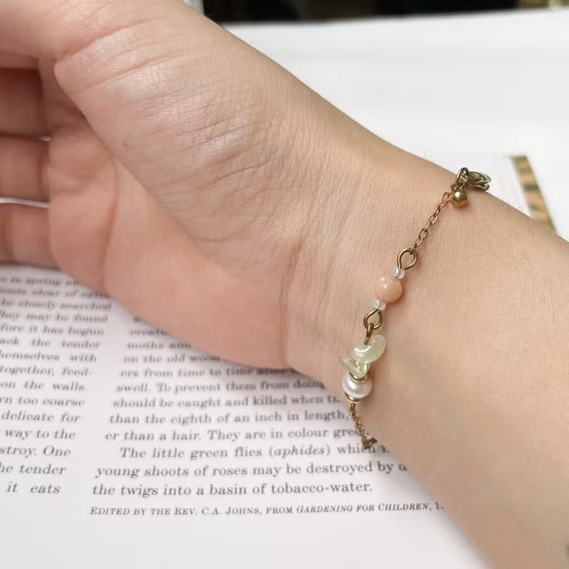 珊瑚礁群手鍊 黃銅手鍊 淡水珍珠 葡萄石 太陽石 日本珠