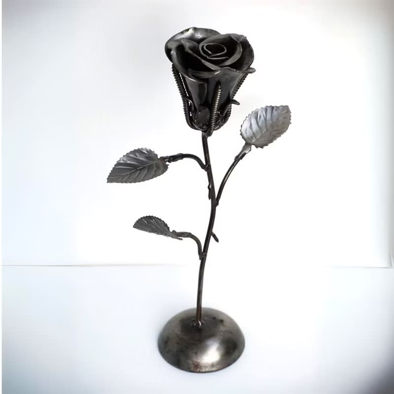 One-Of-A-Kind Gift, Rose Scrap metal sculpture, Wow gift for Dad