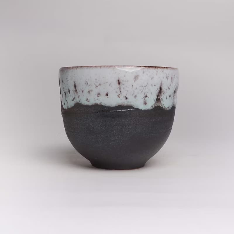 明芽窯 l 炫黑白雙掛釉水杯 H2