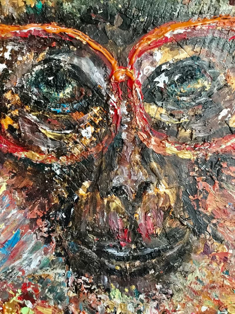 Colourful monkey in glasses