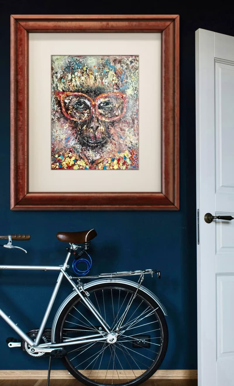 Colourful monkey in glasses