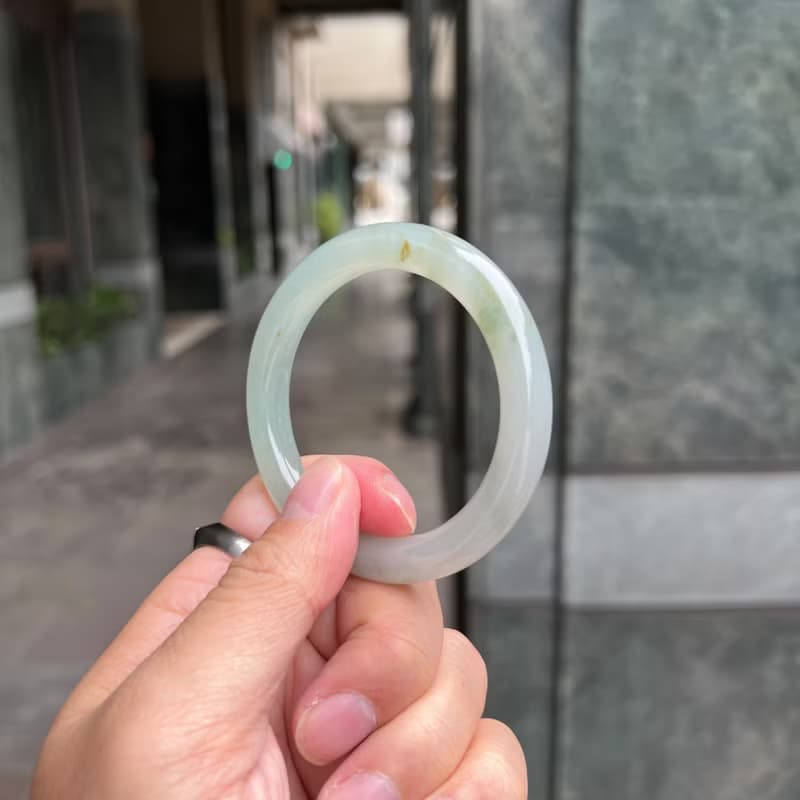 淡雅 | 糯冰種翡翠手鐲 手圍17.3