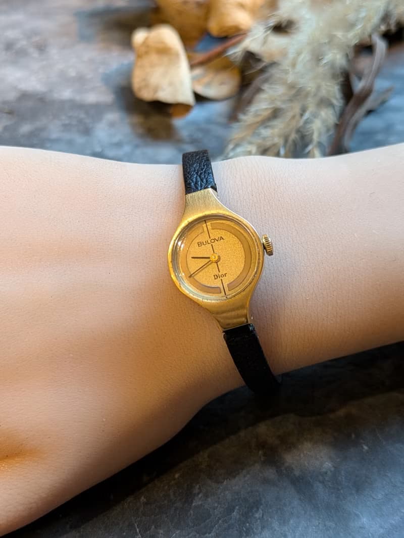 Dior 稀有款 古董錶金色 機械手上鍊錶 manual winding