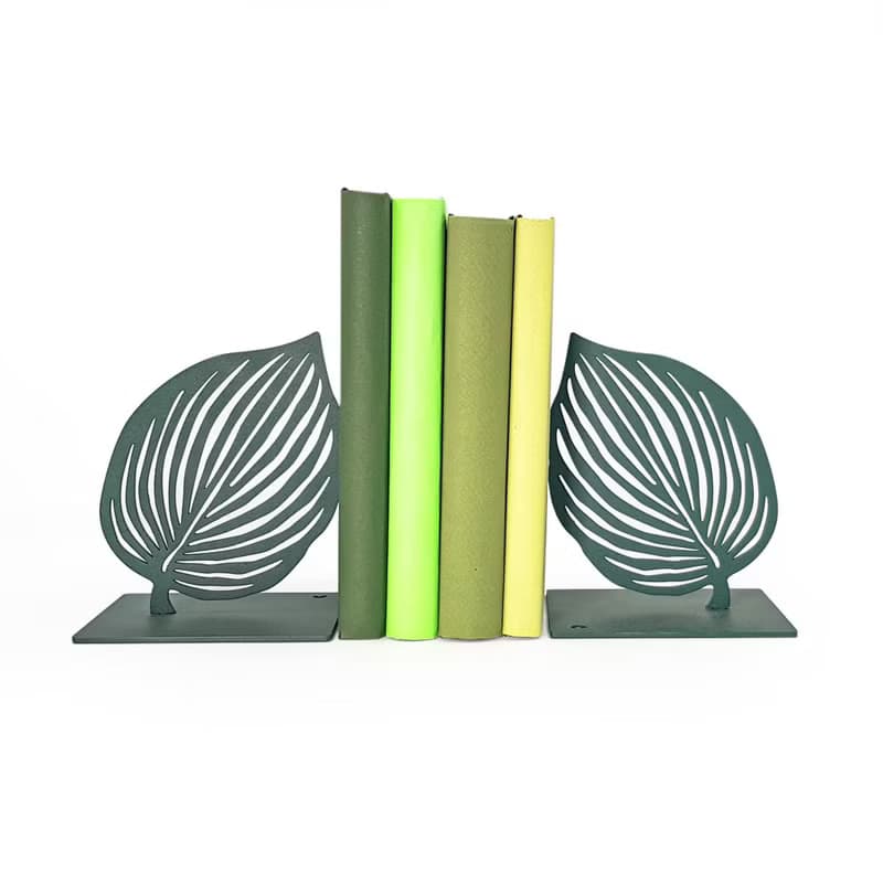 Metal Bookends Green Leaves by Atelier Article
