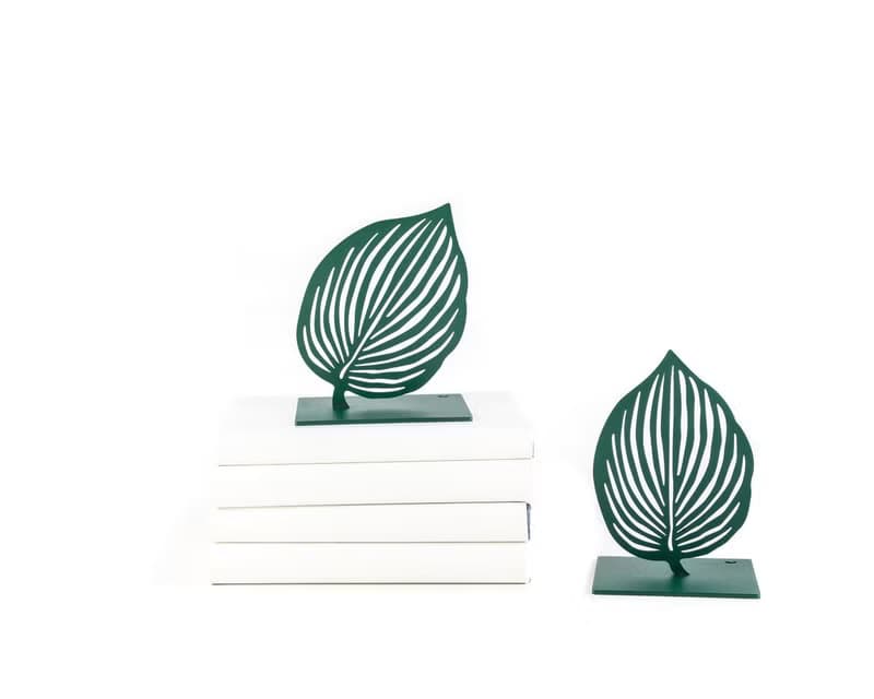 Metal Bookends Green Leaves by Atelier Article