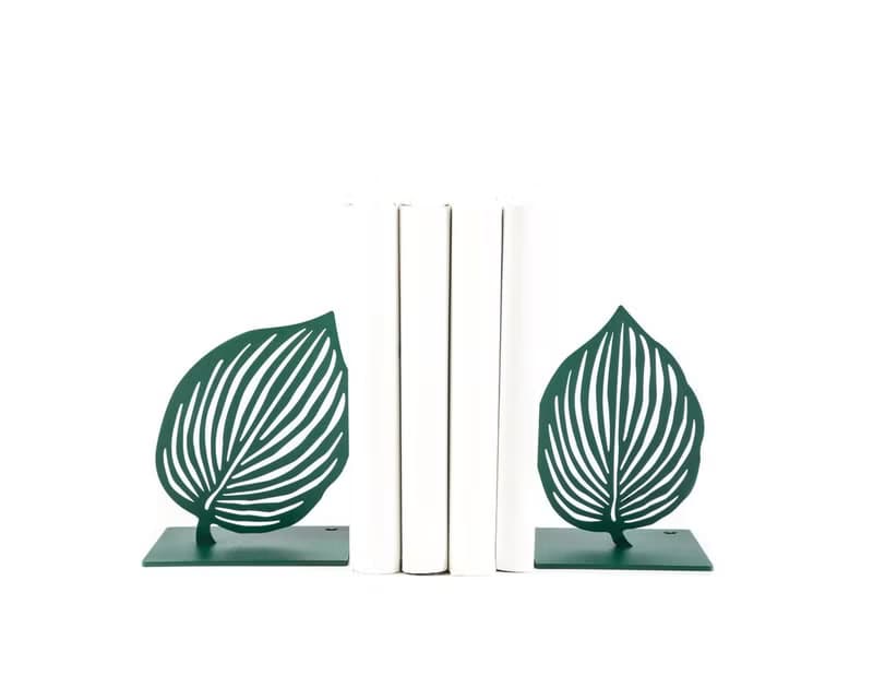 Metal Bookends Green Leaves by Atelier Article