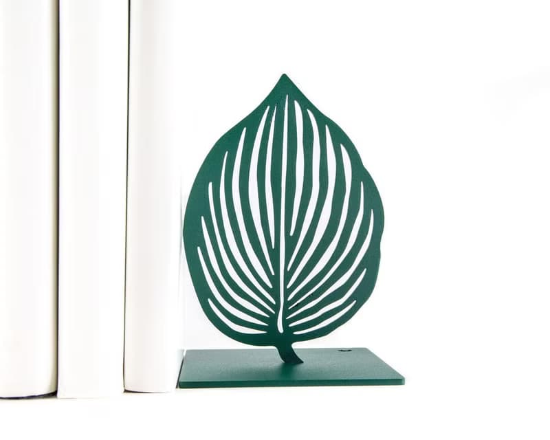 Metal Bookends Green Leaves by Atelier Article