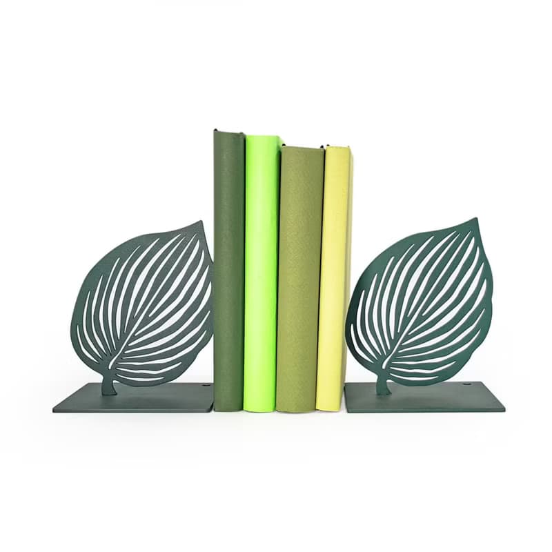 Metal Bookends Green Leaves by Atelier Article