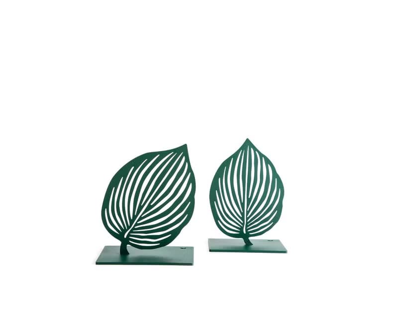 Metal Bookends Green Leaves by Atelier Article