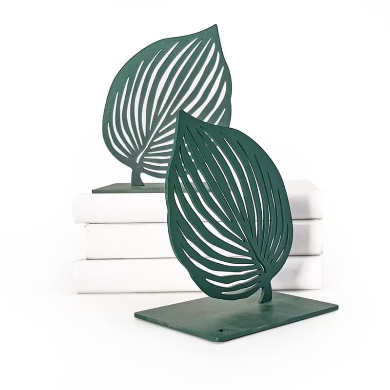 Metal Bookends Green Leaves by Atelier Article