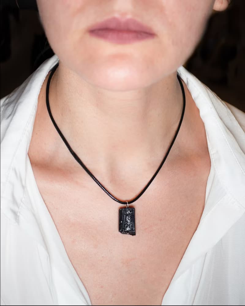 Raw Black Tourmaline Necklace, 925 Silver,  Christmas gift, Scorpio stone