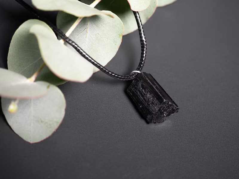 Raw Black Tourmaline Necklace, 925 Silver,  Christmas gift, Scorpio stone