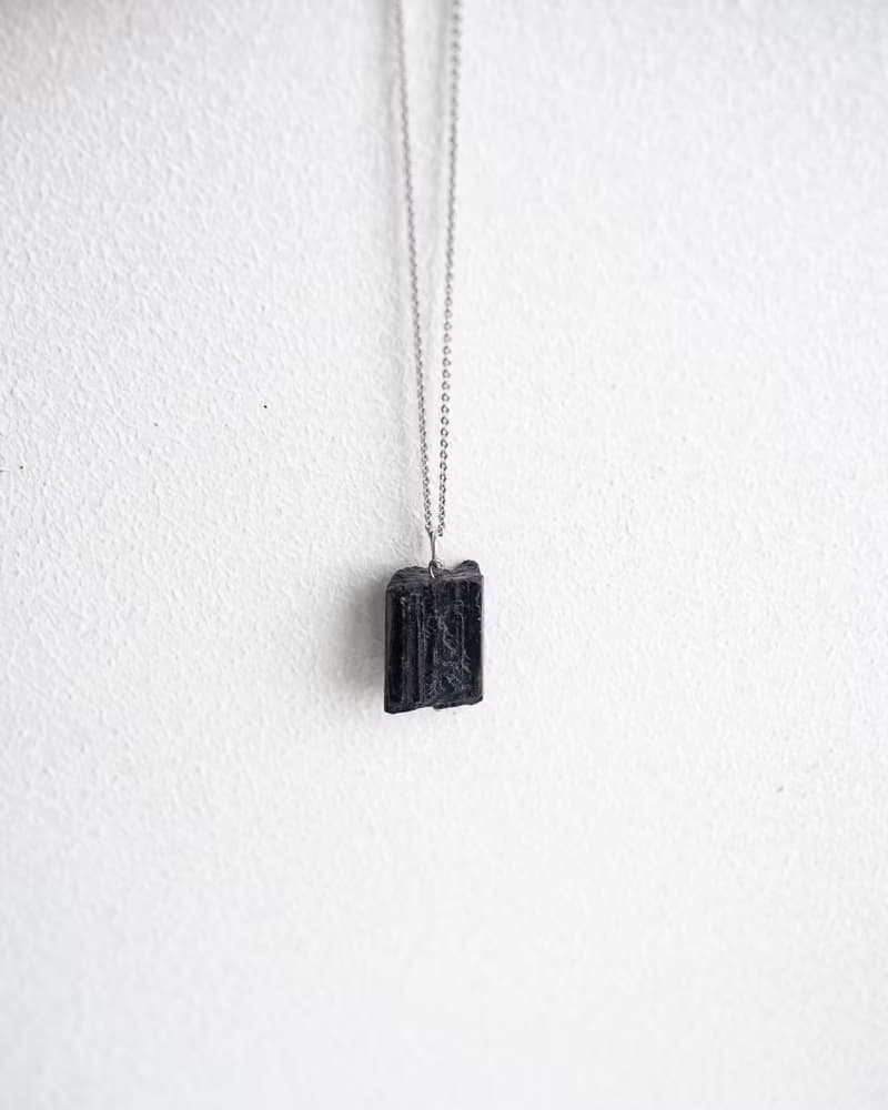 Raw Black Tourmaline Necklace, 925 Silver,  Christmas gift, Scorpio stone