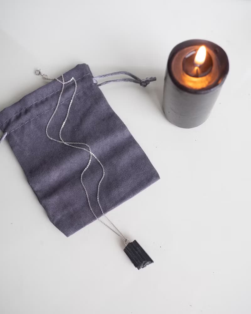 Raw Black Tourmaline Necklace, 925 Silver,  Christmas gift, Scorpio stone