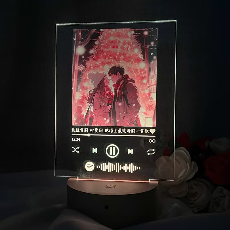 【香港製作】Spotify夜燈藍牙喇叭 | 便攜式藍芽喇叭 | 情人節禮