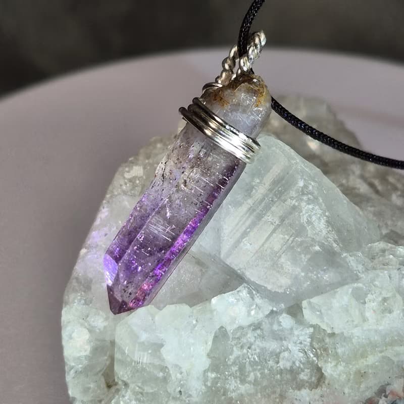 •超七小精靈2• 超七水晶 水晶原礦吊墜 手作繞線