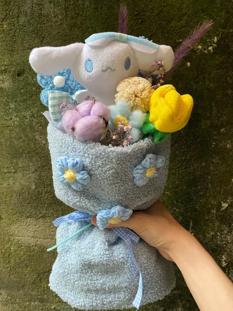 漫森態 乾燥花束 畢業花束 布偶花束