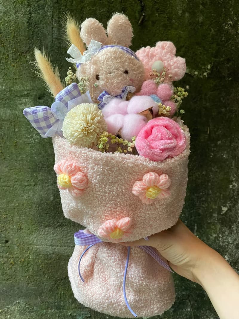 漫森態 乾燥花束 畢業花束 布偶花束