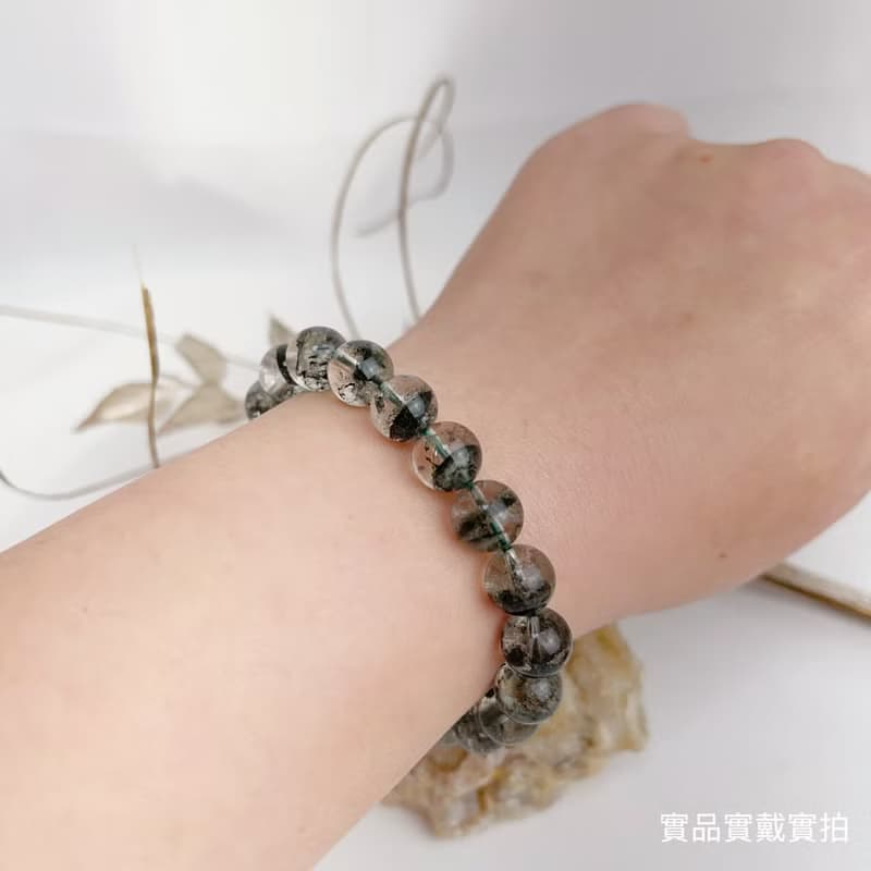 穩定心靈/招財助事業-9.5mm高品綠幽靈水晶手鍊