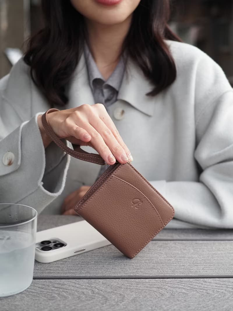 Anna (Woodrose): Mini / short wallet, cow leather, Bifold Zipper, brown