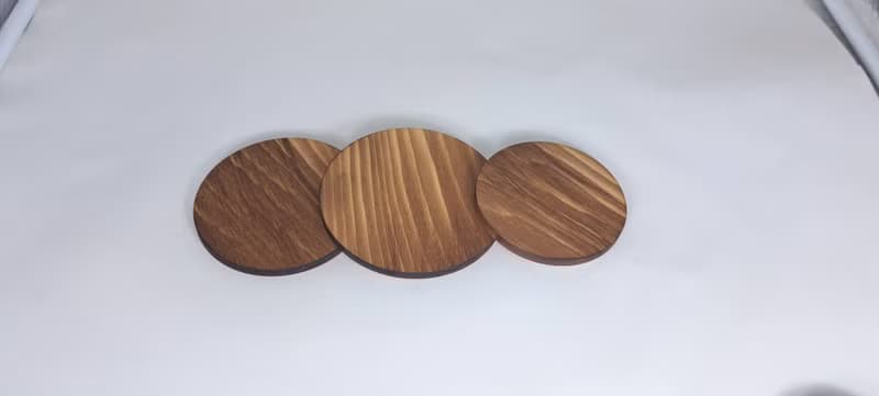 檜木素面深色重油杯墊