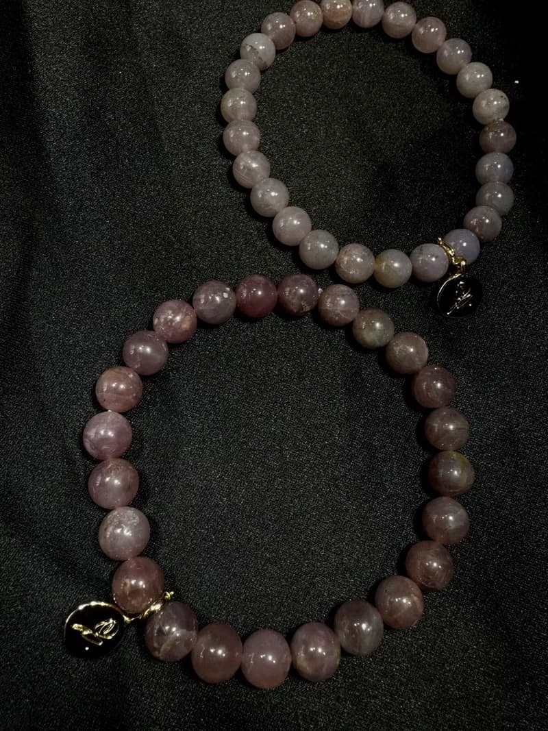 曖。桃花 人緣 紫馬粉 粉晶 手鍊。女巫彩寶